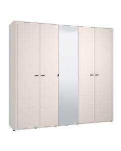 Dollap rrobash, Serdica, MDF/ xham, bezh&euml;, 224.5x56xH210.5 cm