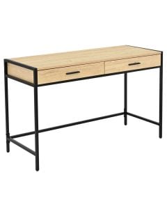 Tavolinë studimi, melaminë, këmbë metalike, lisi, 120x48xH76 cm