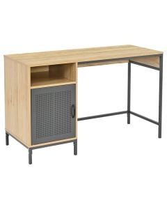 Study desk, melamine, metal tube powder coated, oak/grey, 120x48xH75 cm