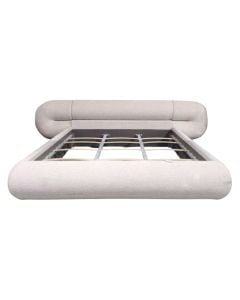 Double bed, textile upholstery, white, 180x200 cm