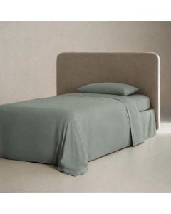 Çarçaf set, tek, 100% poliestër, jeshile e hapur, 160x240 cm (pa llastik); 90x200+30 cm (me llastik); 50x80+10 cm