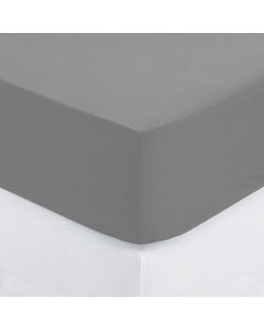 Fitted sheet, cotton, grey, 90x190 cm