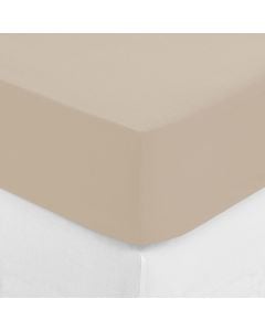 Fitted sheet, cotton, beige,140x190x0.5 cm