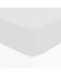 Fitted sheet, cotton, white, 90x190 cm