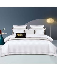 Duvet cover double set, polyester, white, 220x240 cm; 160x200 cm; 50x70 cm (x2)