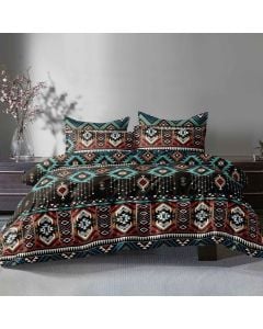 Duvet cover double set, polyester, multicolor, 220x240 cm; 160x200+30 cm (fitted); 50x75 cm