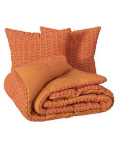 Set  mbulesë krevati+2 këllëfë jastëku, Jouy, pambuk , e bardhë/bezhë, 220x240 cm
