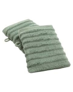 Face glove, 100% cotton, green, 15x21 cm