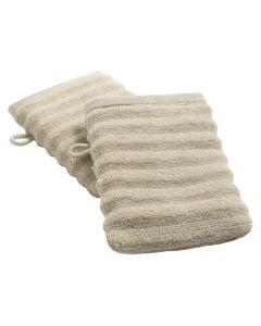Face glove, 100% cotton, beige, 15x21 cm