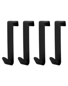 Multifuction hanging hook, set of 4, metal, black, 2.2x5.2xH12 cm