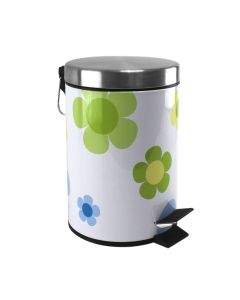 Toilet bin, 3 lt, ALL 4 BATH, stainless steel, white/colorful, 16.8x16.8xH25.7 cm