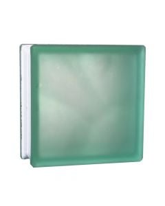 "Misty Cloudy Turquoise"glass block 19x19x8cm