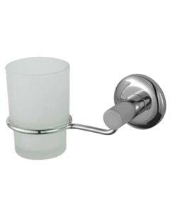 Tumbler holder in brass + glass.