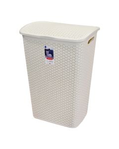 Laundry basket, 55 lt, MY STYLE, PVC, white, 33x43xH60 cm