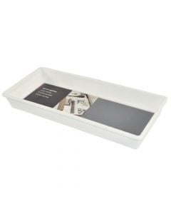 Drawer organizer, plastic, white, 41x17 cm