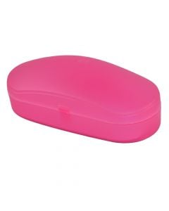 Kuti për syze, plastike, rozë, 15x4xH6 cm