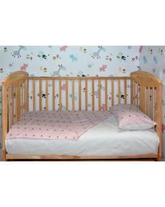 Çarçaf për fëmijë, 120x140 cm (x2), këllëf jastëku- 45x60 cm, (rozë)
