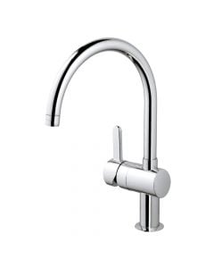 Single-lever sink mixer, GROHE, stainless steel, silver