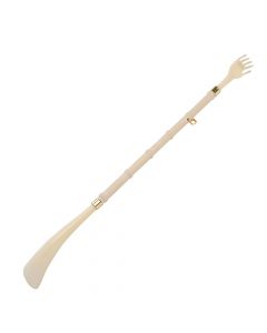 Shoehorn and back scratcher, plastic, 6x3x64 cm, beiege