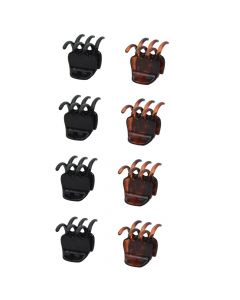 Hair claw, plastic, 1.7 cm, brown, 8 pieces