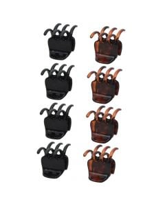 Hair claw, plastic, 2.2 cm, brown, 8 pieces