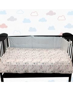 Jorgan për fëmijë dhe anësore krevati, filtër, 100% pambuk, rozë, 120x150 cm; 60x60x60 cm
