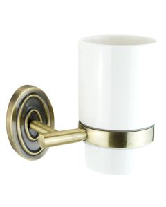 Mbajtëse furçe dhëmbësh, CAMEO, me montim në mur, metal, flori antik, 10x9x H11.5 cm