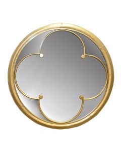 Mirror, metallic frame, golden, Ø91 cm