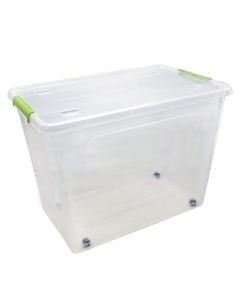 ARTPLAST Tranparent 60 lt box with cover, wheels and closing hooks 58.5x39xH 41 cm