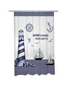 White polyester,  shower curtain, 180x200 cm
