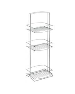 3-tier storage rack, Onda, polytherm® coating, silver, 25x17xH77 cm