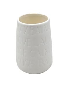 Mbajtëse furçë dhëmbësh, porcelan, e bardhë, Dia.7x12 cm