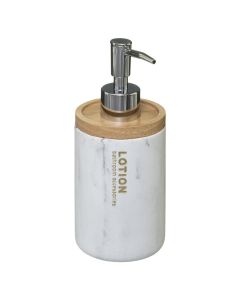 Mbajtëse sapuni I lëngshëm, LEA, polirezinë dhe bambu, 7.5x7.5x19 cm