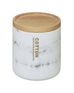 Polyresine and bamboo cotton jar, 7.5x7.5x19 cm