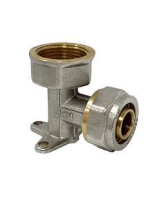 Bërryl 90 ° për multistrat, me shtrëngim, me veshë,  DN 20x1/2", bronz
