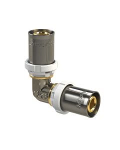 Bërryl 90 ° për multistrat, me presim, DN 32, bronz