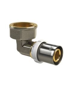 Bërryl 90 ° për multistrat, me presim, DN 32x1", F, bronz