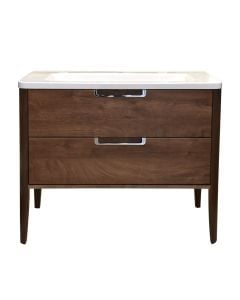 Floor standing cabinet, plastified MDF, brown,100x48xH85 cm + Basin 100 cm