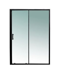 Shower cabine, glass 6 mm, aluminum profile, matt black, 140x190 cm