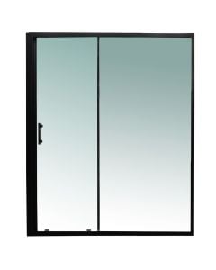 Shower cabine, glass 6 mm, aluminum profile, matt black, 160x190 cm