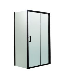 Shower cabine, glass 6 mm, aluminum profile, matt black, 120x80xH190 cm