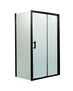 Shower cabine, glass 6 mm, aluminum profile, matt black, 140x90xH190 cm