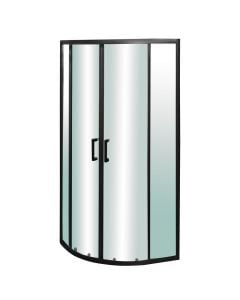 Shower cabine, glass 5 mm, aluminum profile, matt black, 80x80xH185 cm