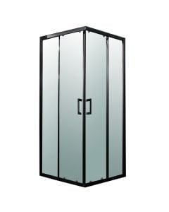 Shower cabine, glass 5 mm, aluminum profile, matt black, 80x80xH185 cm