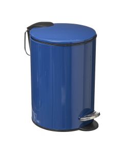 Toilet bin, soft close, metal, blue, Ø17 xH24 cm, 3 Lt