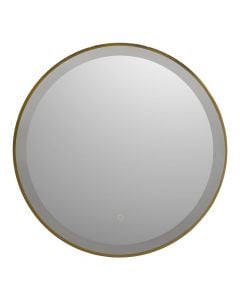 Round mirror with LED, aluminum frame, touch on/off, 80x80 cm