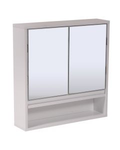 Mirror with cabinet, mdf, white, 56x12.8x58 cm