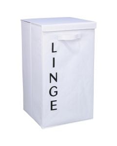 Laundry basket, polyester, white, 36x36x63 cm