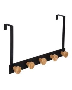 Clothes hanger, metal/wood, black/brown, 25x5x20 cm