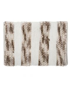 Bath mat, polyester, with stripes, taupe, 50x75 cm